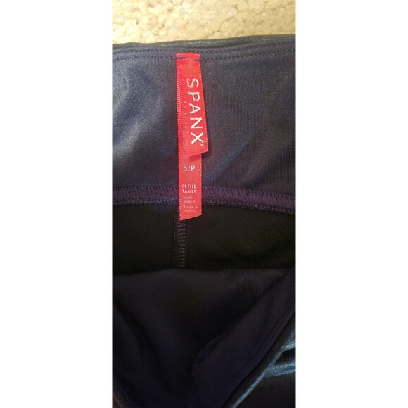 Spanx Faux Leather Leggings Womens Small Shaping Mid Rise Slimming Black Pants - Picture 6 of 6